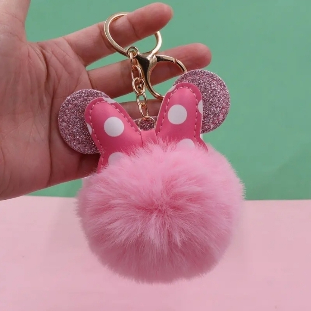 Plush Ball Key Chain - Picture 2 of 3